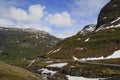 Mountain road, way to Dalsnibba viewpoint to Geiranger fjord, Royalty Free Stock Photo