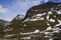 Mountain road, way to Dalsnibba viewpoint to Geiranger fjord, Royalty Free Stock Photo