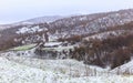 Mountain roads in the mountains of Azerbaijan in winter Royalty Free Stock Photo