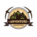 Mountain Rock Climbing Adventure Logo Vector Template Royalty Free Stock Photo