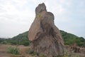 mountain rock in a place that is whitish brown