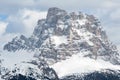 Mountain rock top summit peak winter snow, Marmolada Sella Dolomiti, Italy Royalty Free Stock Photo