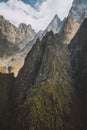 Mountain rocks landscape aerial view Caucasus mountains nature in Russia travel scenery