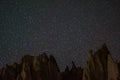 Mountain Rocks in night - Dhankar Village, Spiti Valley, Himachali Royalty Free Stock Photo