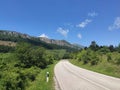 Serbia Mountain Rtanj and it`s range seen from local road to Sokobanja
