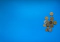 mountain of russian money, russian ruble, small change, iron money  from background, free space Royalty Free Stock Photo
