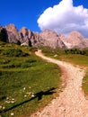 Mountain's path in Dolomites Royalty Free Stock Photo