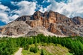 Mountain Sasso di Santa Croce translated Stone of Saint Cross in the Dolomites Italy Royalty Free Stock Photo