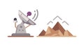 Mountain Satellite Dishes. Remote Communication Network, vector design Generative AI Royalty Free Stock Photo