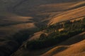 Mountain savannas exposed to the light of dusk