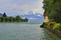 Mountain scene near Schloss Schadau, Thun, Switzerland Royalty Free Stock Photo