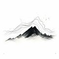 Minimalistic Black And White Mountain Range Drawing