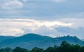 mountain scenery and buddha image on the top