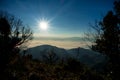 Mountain scenery morning mist