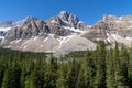 Mountain scenery near Bow Lake along the Icefields Parkway in Banff National Park Canada Royalty Free Stock Photo