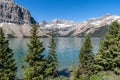 Mountain scenery near Bow Lake along the Icefields Parkway in Banff National Park Canada Royalty Free Stock Photo