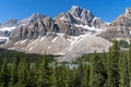 Mountain scenery near Bow Lake along the Icefields Parkway in Banff National Park Canada Royalty Free Stock Photo