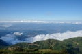 Mountain and sea of clouds at morning mount in Chiangmai Province,Thailand.