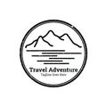 Mountain, Sea, and Sun for Hipster Adventure Traveling logo design inspiration