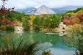 Mountain Shaan-kaya, the city of Alupka, Crimea. A very beautiful autumn landscape: forest, mountains, clouds. For cards, calendar