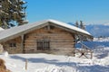 Mountain shack in winter, germany