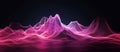 mountain shaped wave on black background with pink colors