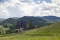 Mountain shelter, Three Crowns on the Donay River. Royalty Free Stock Photo