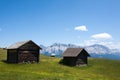 Mountain shelters view, italian dolomites Royalty Free Stock Photo