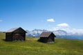 Mountain shelters view, italian dolomites Royalty Free Stock Photo