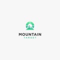 Mountain with shoot target logo