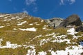 Mountain side on Kaiser Franz Josef glacier. Grossglockner, Austrian Alps. Royalty Free Stock Photo