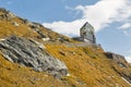 Mountain side with observation tower at the Grossglockner in Austria. Royalty Free Stock Photo