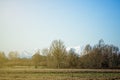 Mountain Sight Landskape and green field, clear blue sky Royalty Free Stock Photo