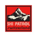 Mountain sign or symbol with text Ski Patrol, Switzerland