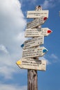 mountain signs, tourist marks, signpost tourist markings