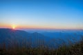 Mountain silhoette at sunrise glowing sky, Khao Khieo Sun Nork W