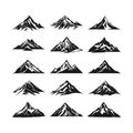 Mountain silhouette clip art Set Royalty Free Stock Photo