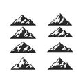 Mountain Silhouette Clip art set Royalty Free Stock Photo