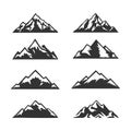 Mountain Silhouette Clipart vector set Royalty Free Stock Photo