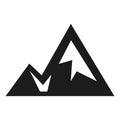 Mountain silhouette icon, black outdoor landscape symbol