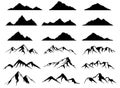 Mountain silhouette set. Isolated vector collection Royalty Free Stock Photo