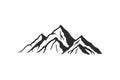 Mountain silhouette - vector icon. Rocky peaks. Mountains ranges. Black and white mountain icon Royalty Free Stock Photo