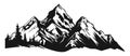 Mountain silhouette - vector icon. Rocky peaks. Mountains ranges. Black and white mountain icon isolated Royalty Free Stock Photo