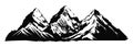 Mountain silhouette - vector icon. Rocky peaks. Mountains ranges. Black and white mountain icon isolated Royalty Free Stock Photo