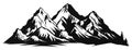 Mountain silhouette - vector icon. Rocky peaks. Mountains ranges. Black and white mountain icon isolated Royalty Free Stock Photo