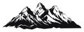 Mountain silhouette - vector icon. Rocky peaks. Mountains ranges. Black and white mountain icon isolated Royalty Free Stock Photo