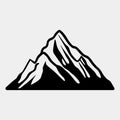 Mountain silhouette - vector icon. Rocky peaks. Mountains ranges. Black and white mountain icon Royalty Free Stock Photo