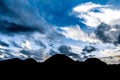 Mountain silhouette in ViÃÂ±ales valley view in Cuba. Unreal nature with lakes, mountain, trees, wildlife. Gorgeus sky.