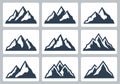 Mountain silhouettes, mountain range icons Royalty Free Stock Photo