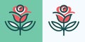 editable Rose flower outline Logo Royalty Free Stock Photo